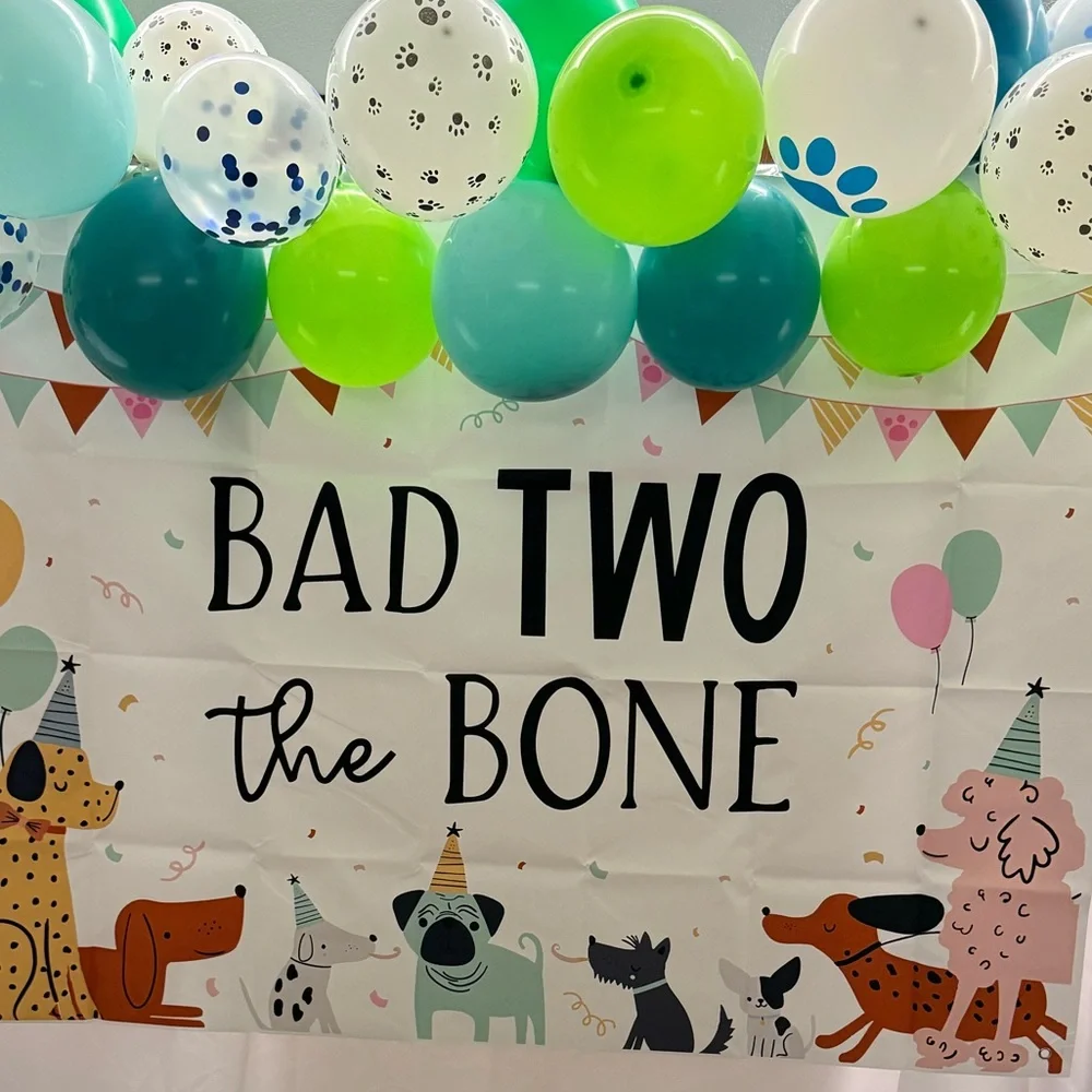 Paw Print Number 2 Party Decoration - White & Black